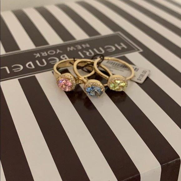 NWT HENRI BENDEL SWAROVSKI CRYSTAL RINGS x3 - Picture 5 of 5